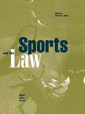cover image of Sports and the Law